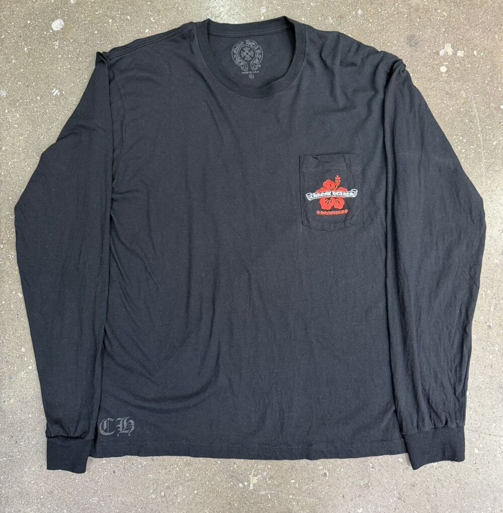Chrome Hearts Honolulu Exclusive Hibiscus Black Longsleeve